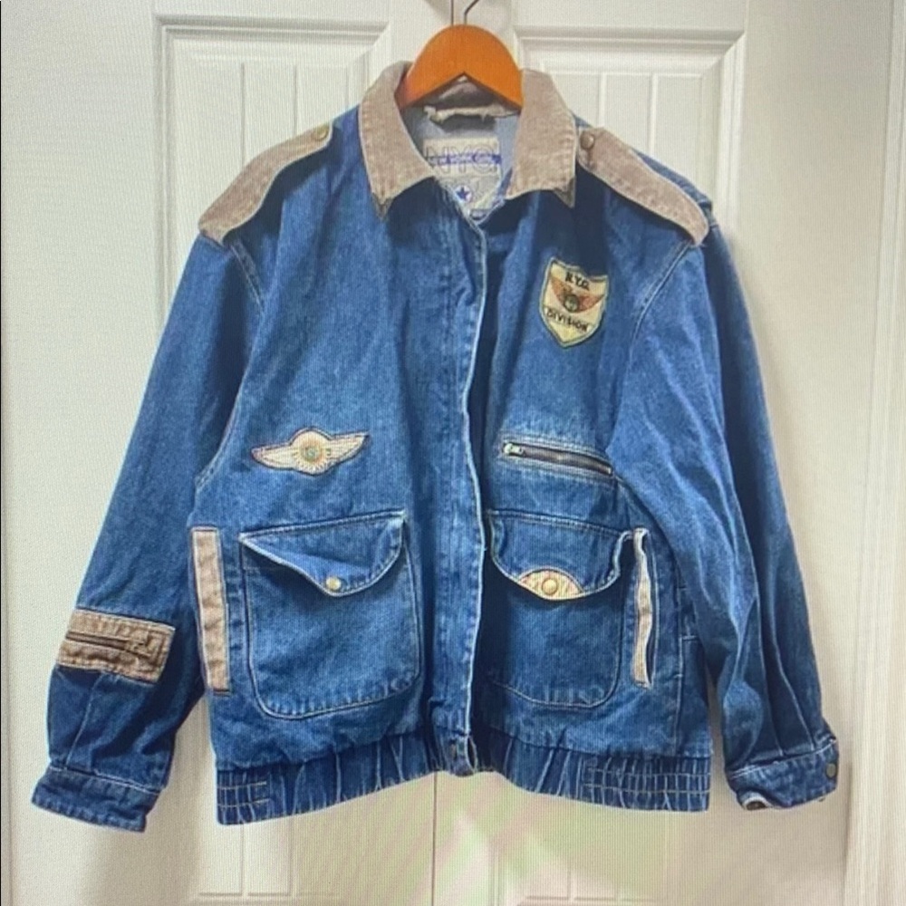 Vintage Denim Jacket with Patches